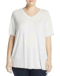 One A Womens Plus Embellished V-Neck Blouse, Size 1X by Vanessa Jane