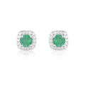 Emerald Halo Earrings by Fine Color Jewels