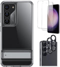 Bundle: AirShield Boost Kickstand Case Bundle with Tempered Glass Screen and Camera Protector - Samsung Galaxy S23 by Zerodamage Sahara Case LLC