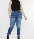 Curvy Eternity Mid Rise Slim Straight Jean - Medium by Boutique 23