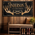 Personalized Family Antler Sign II by Tailored Canvases