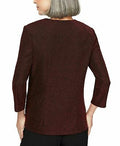 Alex Evenings 2Pcs Women's Red Glitter Open Cardigan, Size XLP by Vanessa Jane