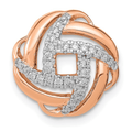 14K Rose Gold Lab Diamond Love Knot Pendant by Fine Color Jewels