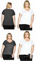Clementine Apparel Womens Ladies Curvy Plus V-Neck T-Shirt by Vanessa Jane