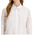 Alfani Lace-Sleeve Button-up Shirt by Vanessa Jane