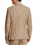 Bar III Mens Slim-Fit Tan Pinstripe Linen Suit Jacket by Vanessa Jane