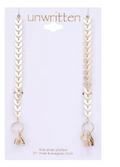 Unwritten Gold Flash Plated Leaf Design 27in Glasses or Face Mask Chain by Vanessa Jane