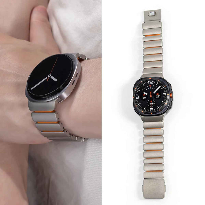 Titanium Samsung Galaxy Watch 8 & 7 Watch Band I 40MM, 44MM, 46MM, 47MM by Arleathercraft