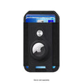 iPhone Black Leather Wallet Case with AirTag Holder & Stand - MagSafe | Indy Series by Zerodamage Sahara Case LLC