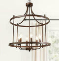 LNC Mocha 6-Light Antique Brozne Rustic Cage Chandelier by Vanessa Jane