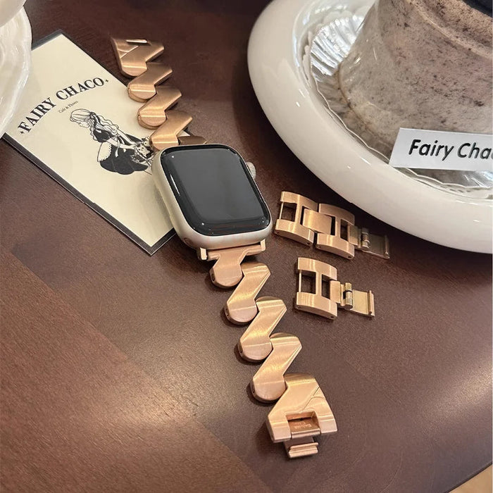 Steel Strap For Apple Watch Band Series 11/10/9/8/7/6/5/4/ SE / Ultra 1/2/3 by Arleathercraft
