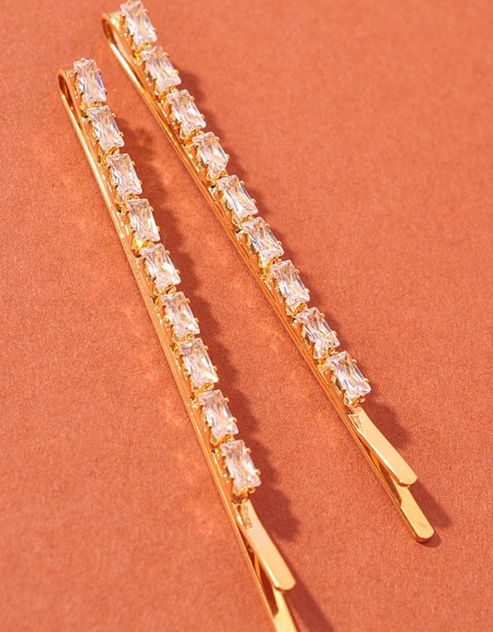 Clear Rectangle Diamond Hair Pin by Boutique 23