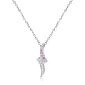 Pink Sapphire Dainty Pendant Necklace by Fine Color Jewels