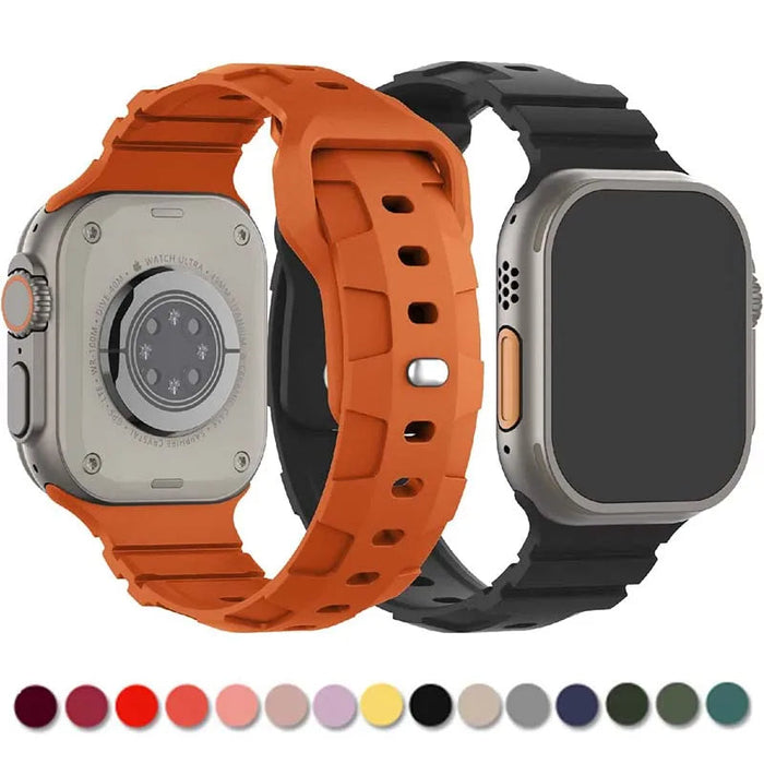 Silicone Band For Apple Watch Series 11/10/9/8/7/6/5/4/ SE / Ultra 1/2/3 by Arleathercraft