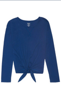 French Toast Girls Little Long Sleeve Tie Front Top by Vanessa Jane