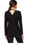 Tribal Womens L/s V-Back Cardigan, Black, Size XS by Vanessa Jane