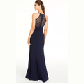 Emerald Sundae Juniors Lace-Trim Halter Dress, Navy, Size XS by Vanessa Jane