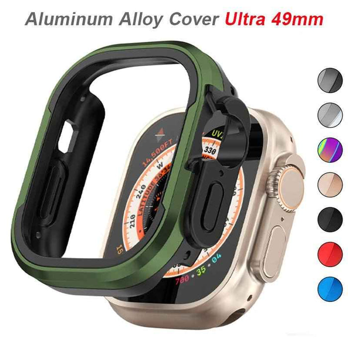 Aluminum Alloy Case for Apple Watch ultra 1-2-3 Series 9 8 7 6 5 4 3 2 1 SE by Arleathercraft