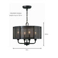 World Imports Wi 8949 Xena 4 Light 16 Wide Drum Chandelier With Metal by Vanessa Jane