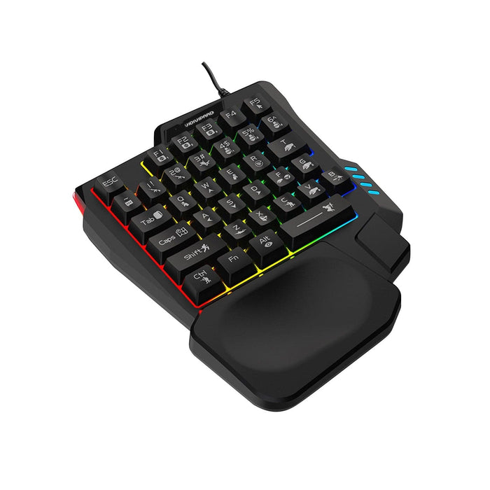 Ergonomic Wired Gaming Keyboard - LED Rainbow Backlight, 35-Key | Ultima Series by Zerodamage Sahara Case LLC
