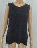 Lafayette 148 New York Sleeveless, Black Metallic Tunic , Size Medium by Vanessa Jane