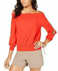 Thalia Sodi Smocked Split-Sleeve Top by Vanessa Jane