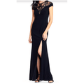 Adrianna Papell Sequin Illusion Neckline Gown, Size 6 by Vanessa Jane