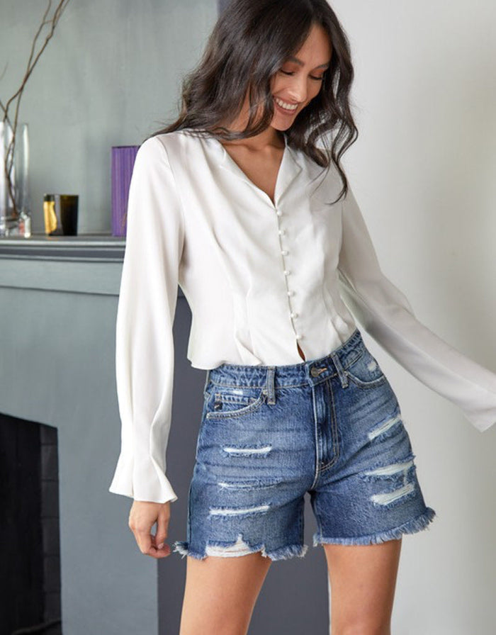 Jansen Ultra High Rise Boyfriend Shorts by Boutique 23