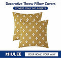 MIULEE Set of 2 Decorative Throw Pillow Covers Rhombic Jacquard Pillowcase Soft by Vanessa Jane