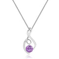 Amethyst Treble Clef Music Necklace by Fine Color Jewels