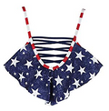 California Waves Juniors Navy Americana Strappy Flounce Bikini Top, Size Small by Vanessa Jane