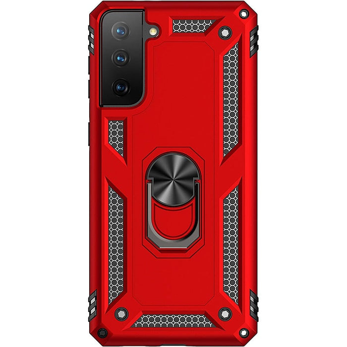 Red Military Kickstand Series Case - Samsung Galaxy S21 FE 5G by Zerodamage Sahara Case LLC