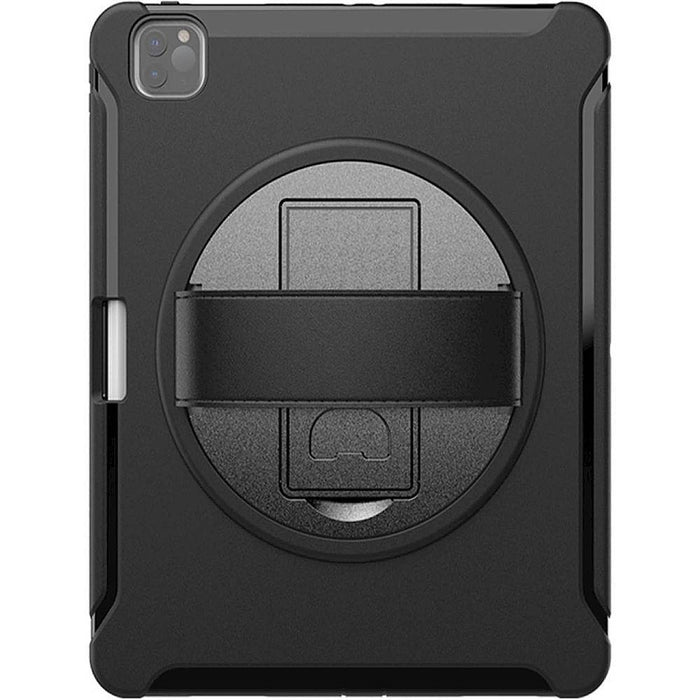 iPad Pro 12.9-inch Hand Strap Case - Heavy-Duty Protection with Built-In Screen Protector and Kickstand | Raider Series by Zerodamage Sahara Case LLC