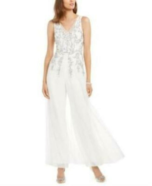 Adrianna Papell Sequined Georgette Wide-Leg Jumpsuit, Size 18 by Vanessa Jane