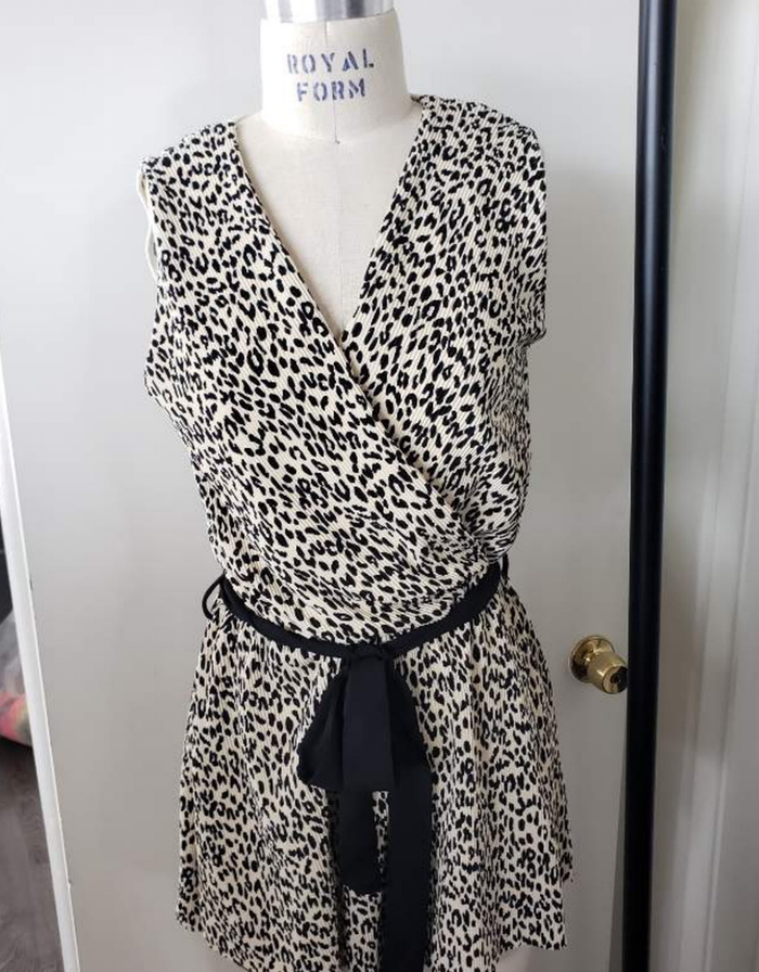 Cheetah Print Belted Romper by Boutique 23