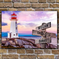 Lighthouse Family Names Sign by Tailored Canvases