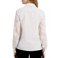 Alfani Lace-Sleeve Button-up Shirt by Vanessa Jane