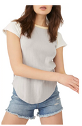 Free People Womens Block It Baby Raglan-Sleeve T-Shirt, Small by Vanessa Jane