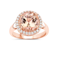 3.35 Ct Round Pink Morganite & Diamond 14K Rose Gold Halo Ring by Fine Color Jewels