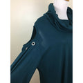 Belldini Womens Cut Out Sleeve Back Cowl Neck Shirt, 2X/Winter Teal by Vanessa Jane
