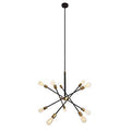 Elegant Lighting Axel 10 Light Chandelier in Black and Brass by Vanessa Jane