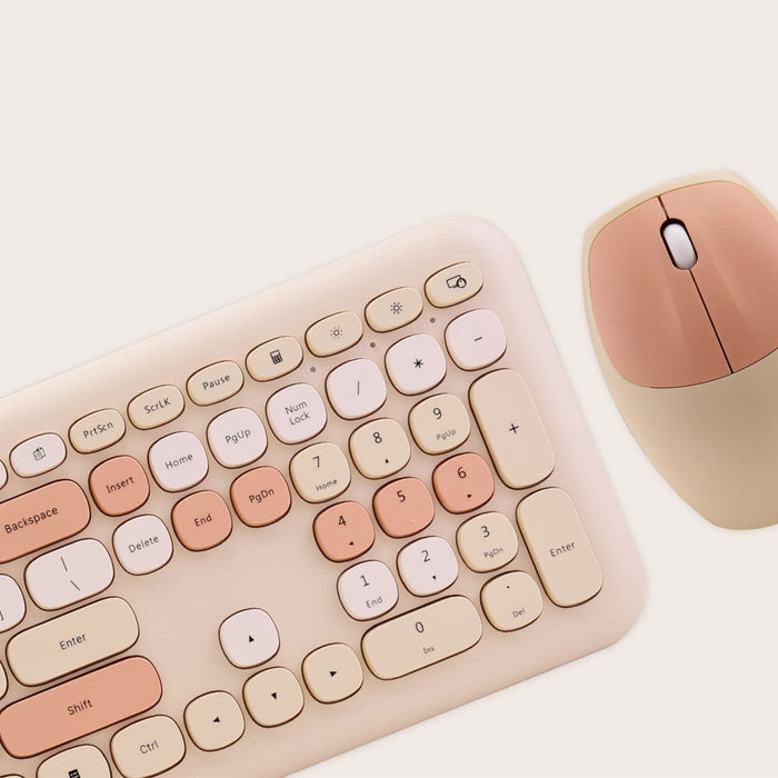 Wireless Keyboard and Mouse Combo with Lime Beige Keys by Zerodamage Sahara Case LLC