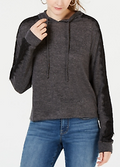Ultra Flirt by Ikeddi Juniors Lace-Trimmed Marled Hoodie by Vanessa Jane