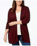 Charter Club Plus Size Open-Front Ribbed-Knit Cardigan, Size OX by Vanessa Jane