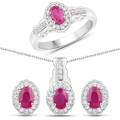 Natural Ruby Jewelry Set by Fine Color Jewels
