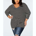 Celebrity Pink Plus Size Striped Shirt by Vanessa Jane