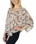 Polly & Esther Juniors Oversized Tie-Front Blouse by Vanessa Jane