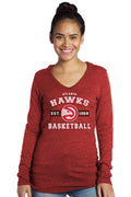 Majestic Athletic NBA Atlanta Hawks Womens Premium Triblend Hoodie by Vanessa Jane