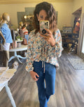 Nora Floral Blouse - Green by Boutique 23