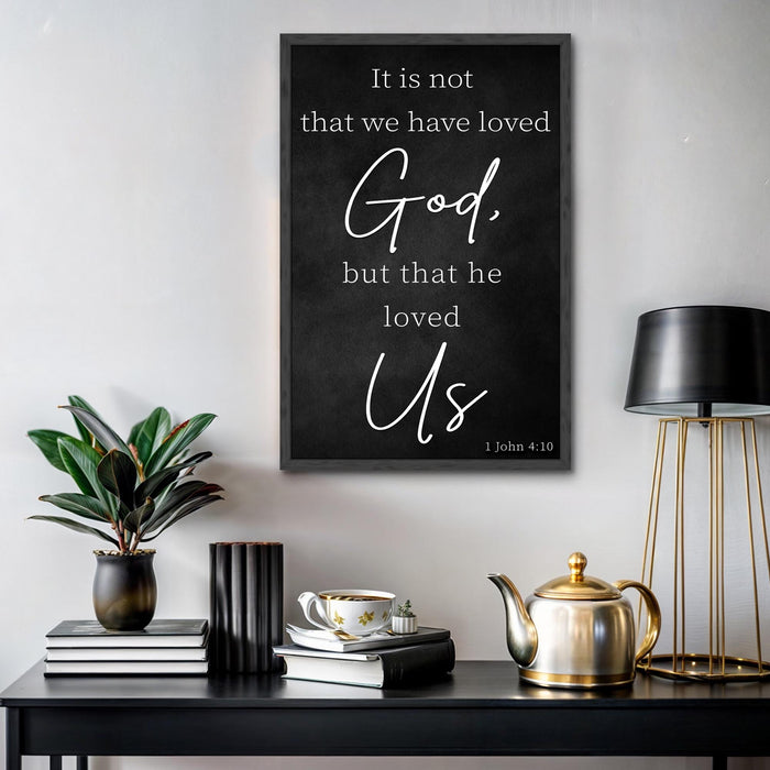 1 John 4:10 Faith Sign V by Tailored Canvases